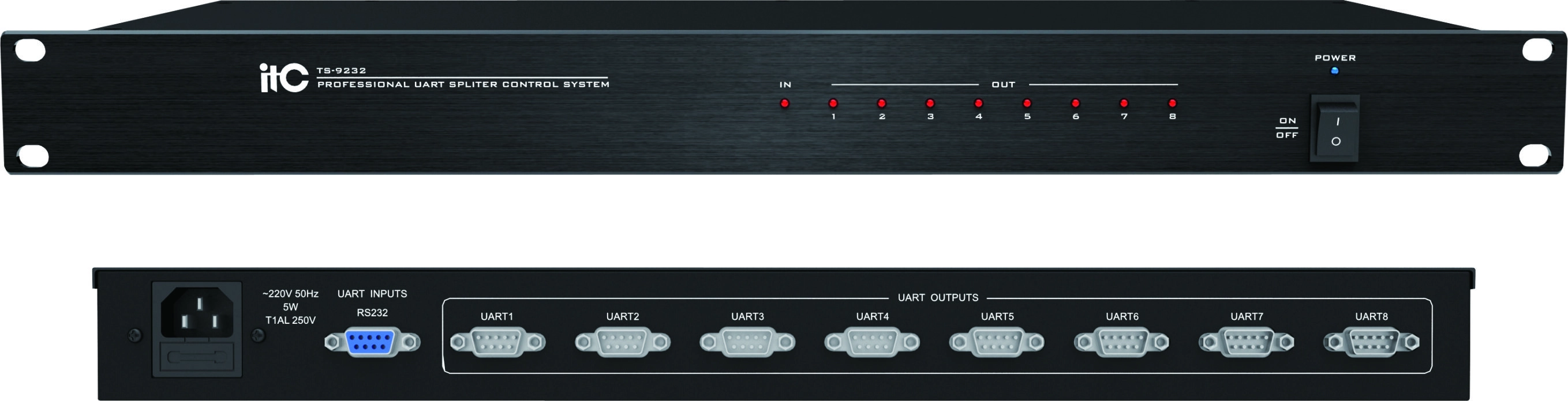 ITC TS-9232 1х8 разветвитель RS-232