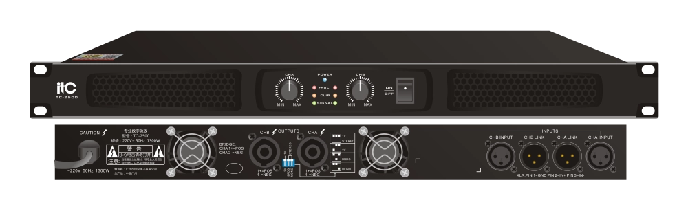 ITC TC-2500 2-канальный усилитель, 2х500W / 8 Ом