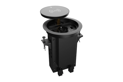 Лючок врезной в стол Wize Pro WRTS-RRSX-B