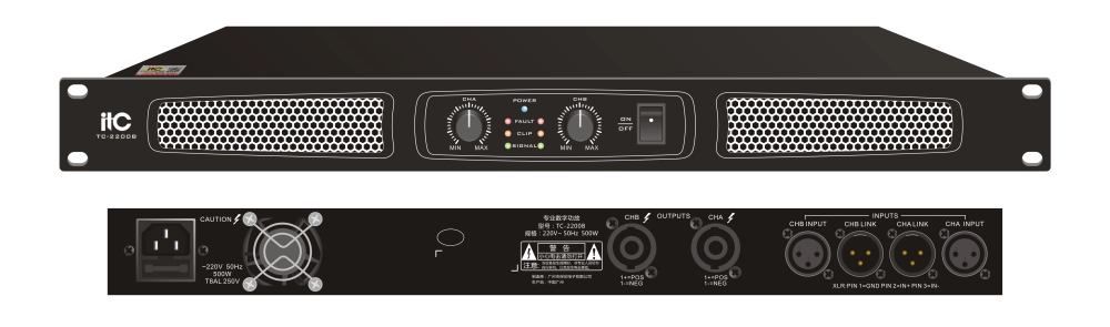 ITC TC-2200B 2-канальный усилитель, 2х200W / 8 Ом