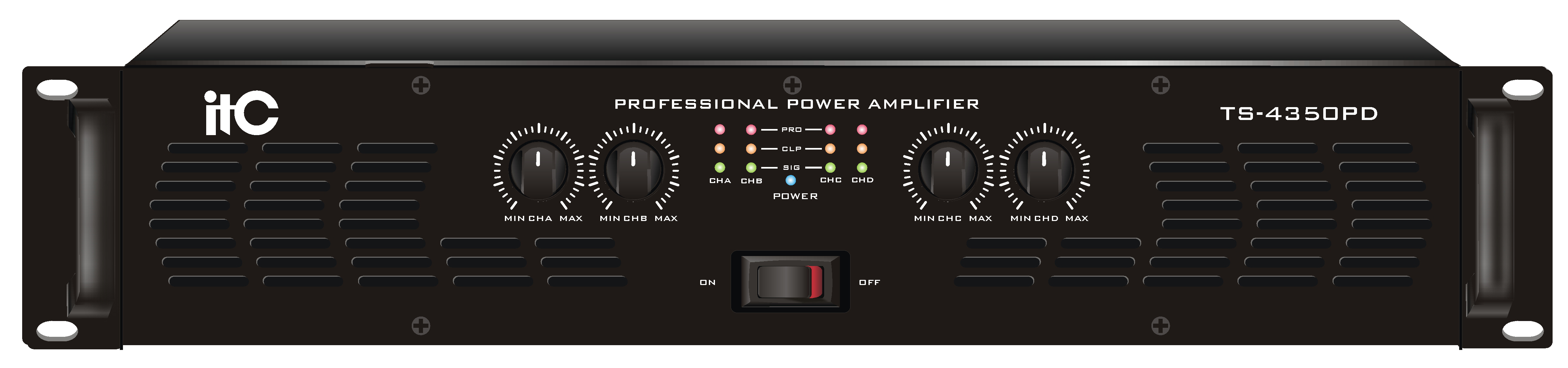 ITC TS-4350PD 4-канальный усилитель 4х200W / 8 Ом, 4х350W / 4 Ом